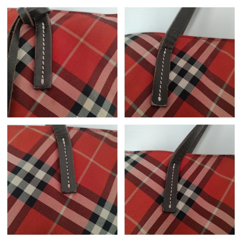 Burberry Red Plaid Tote Bag - Picture 11 of 11